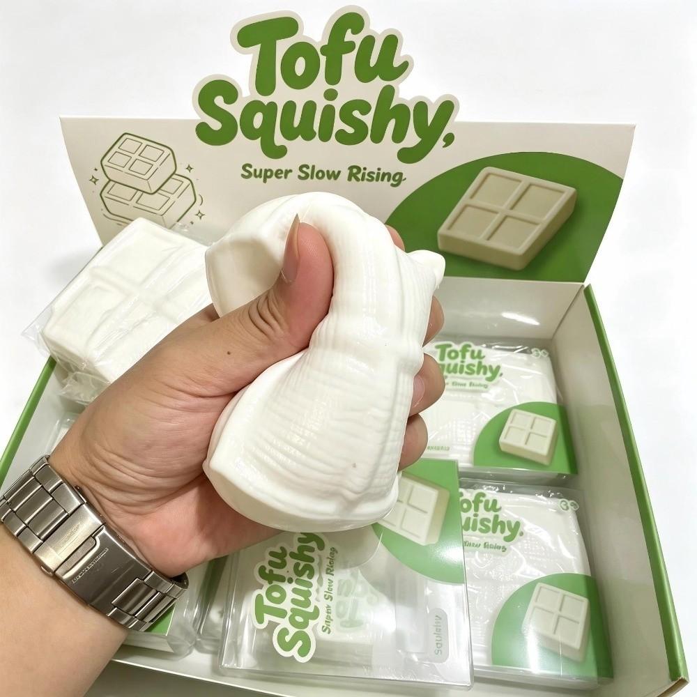 Simulation Tofu Tofu Squishy Toy Soft Rubber Tofu Fidget Toy Tofu Squeeze Toy  Gift