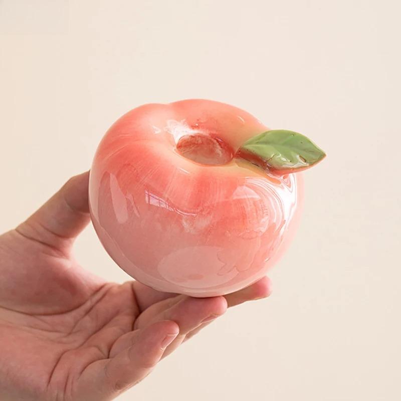 Fruit Ceramic Candle Holder Desktop Apple Persimmon Candle Holder Decoration Candle Container Candlelight Dinner Romantic Decor