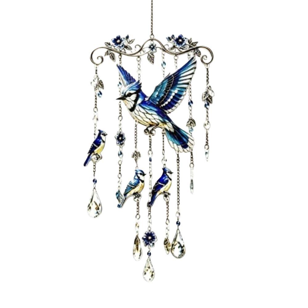 Colorful Bird Hanging Ornaments Acrylic Home Decoration Crafts Hummingbird Wind Chime Courtyard