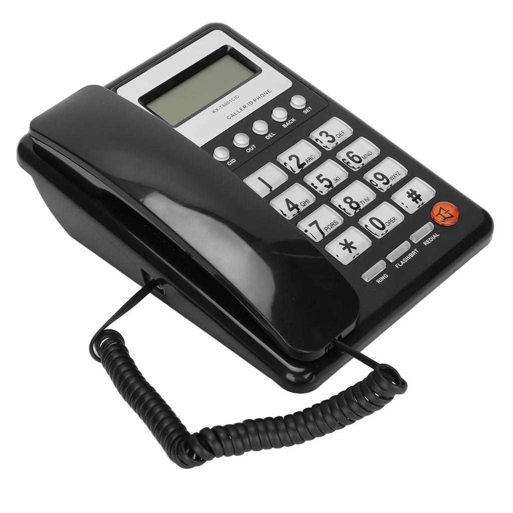 KXT8001CID Corded Telephone Caller ID Semi Hands Free Clear Display Office Telephone for Home Hotel Office(Black )