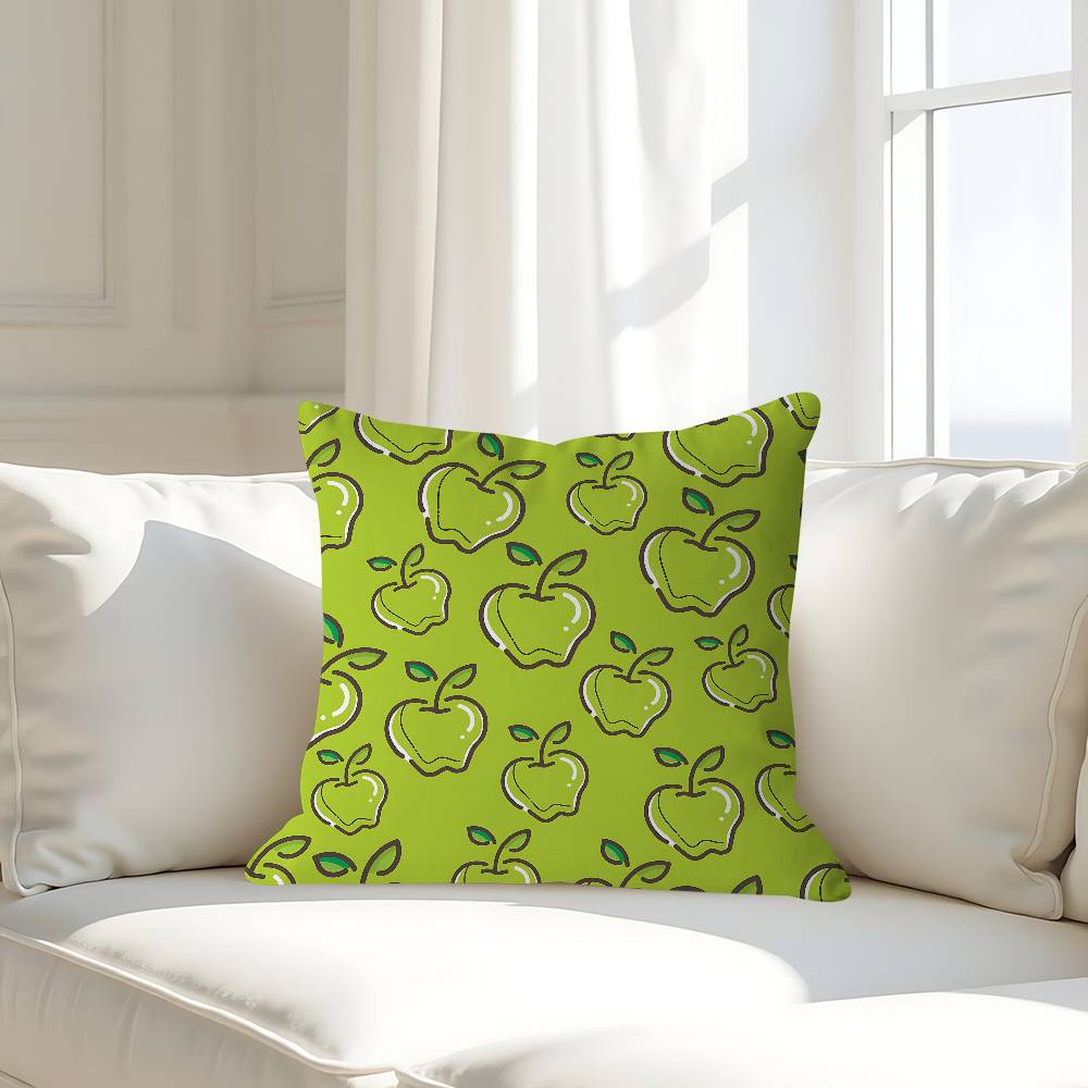 Cartoon Apple Simple Pillow Case Removable Washable Cushion Cover – All-Season Soft Linen