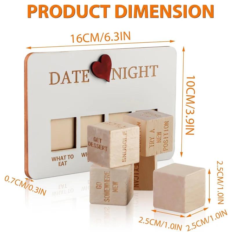 Date Night Dice After Dark Edition Date Night Wooden Dice Game for Couples Wood Reusable Couple Anniversary Date Dice