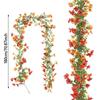 Multicolor Artificial Violet Flower Vine Green Eucalyptus Leaves 132 Flowers Simulation Flower Garland DIY Accessories