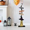 Halloween Wood Witch Broom Porch Sign Spooky Halloween Witch Broomstick for Indoor Outdoor Porch Yard Home Decor