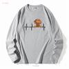 Funny Dog Heartbeat For Vizsla Lovers T Shirt Long Or Short Sleeves Vintage Washed Fashion Versatile Stylish Streetwear Unisex