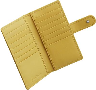 Card Large Credit Card Genuine Holds 14 Cards [mieno] Case, Capacity, Men's, Women's, Holder, Leather, Bifold, (Mustard)
