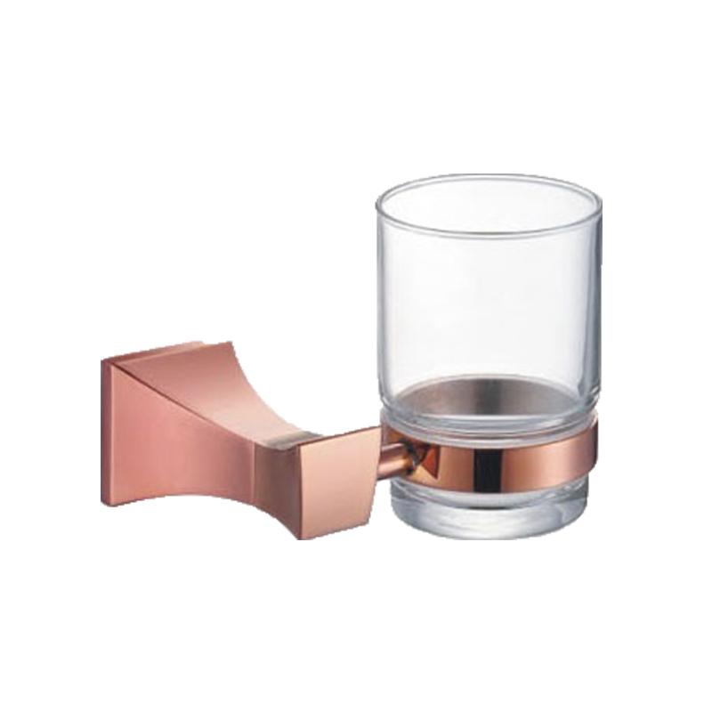 Square Paper Holder Robe Hook Towel Bar Ring Glass Rack Soap Holder Toilet Brush Holder Tumbler Rose Gold Bathroom Accessories