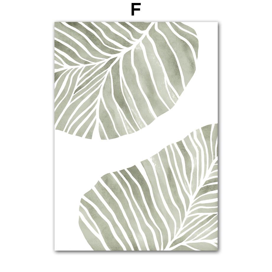 Abstract Sun Moon Monstera Leaves Lines Boho Art Canvas Painting Nordic Posters And Prints Wall Pictures For Living Room Decor