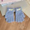 Children's gloves five-finger autumn and winter boys and girls simple versatile models sub-finger warm windproof gloves middle children winter