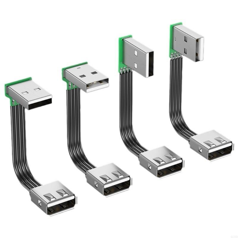 Super Flat flexible USB 2.0 A Male to Female 90 Angled Extension Charging data cable USB male to female right/left/down/up