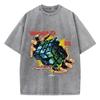 Womans Acid Wash T-Shirts World Is Complicated Cube Prints Tops Crewneck Oversize Cotton Tee Shirts Trend Female Clothes