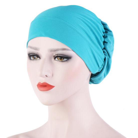 Women Small Solid Color Soft Knotted Night Sleep Beanie Bonnet Chemo Hat Cover