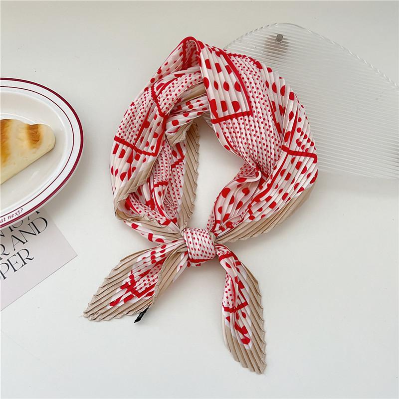 70cm Crumpled Scarf Kerchief Print Square Scarves Women DIY Hair Band Ribbon Headscarf Bandanas Headband Neck Wraps Neckerchief