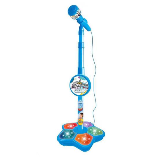 Kids Microphone Toy with Height Standing Stand Toddlers Boys Girls Karaoke Machine with LED Light Music Children Adjustable Mic Singing Musical Toy