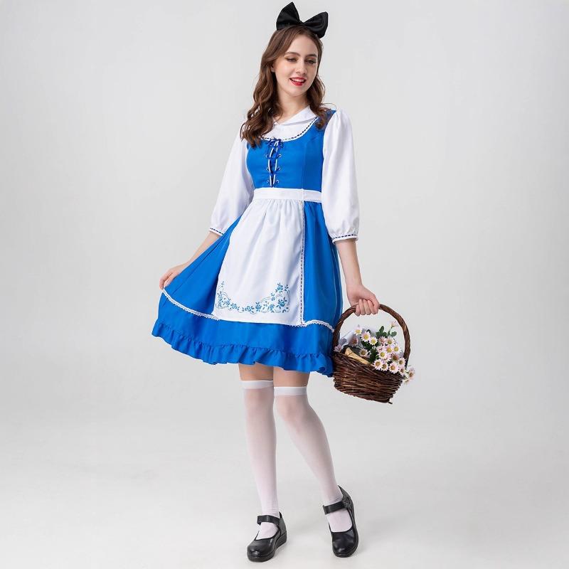 Parent-child medieval civilian clothing women's clothing European maid clothing chef clothing pastoral farm clothing