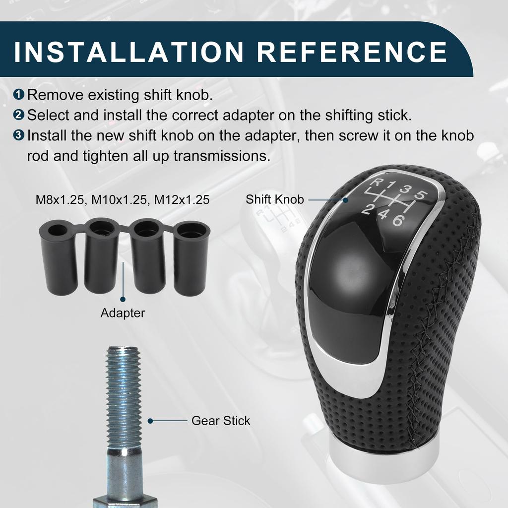 TUCKBOLD Universal Shift Knob Gear Shift Knob with 4 Adapters for 6 Speed Manual