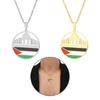 Ethnic Style Aksha Mosque And Palestine Pendant Necklace For Men And Women Stainless Steel Jewelry