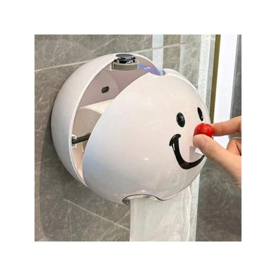 1pc Cartoon Toilet Paper Holder, Wall-Mounted Bathroom Tissue Box, Creative Paper Towel Box, Punch-Free, Waterproof