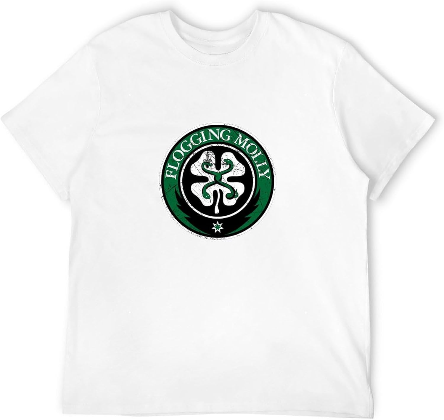 Flogging Molly Shamrock Logo Mens T-Shirt Irish Punk Rock Indie Dave King L белый