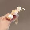 1Pcs Parties Hair Pin Hair Accessories Elegant Retro Flower Golden Alloy Hair Clip Perfect For Curling Or Straight Hair