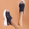 Women's Knitted Sport Sandals, Platform Peep-Toe Flats, Breathable Summer Shoes Wholesale for Women