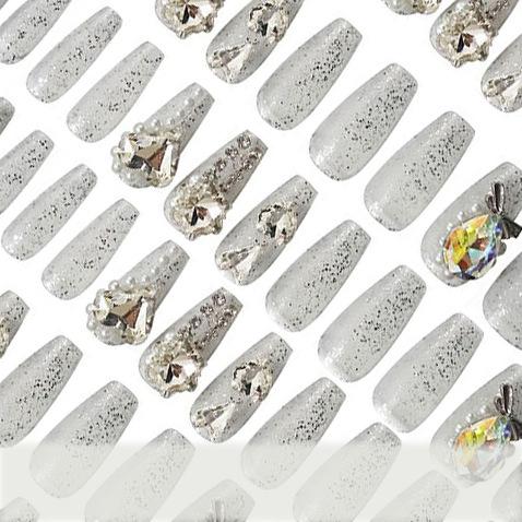 Type 24 Nail Art Nail Pads Stacked Diamond Heavy Craft Fake Nail Pads Finished Ballet Nail Wearing Nail