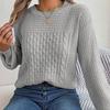 Vintage Autumn Winter Knitwear Cardigan Loose Long Sleeve O-Neck Solid Color Sweater Top