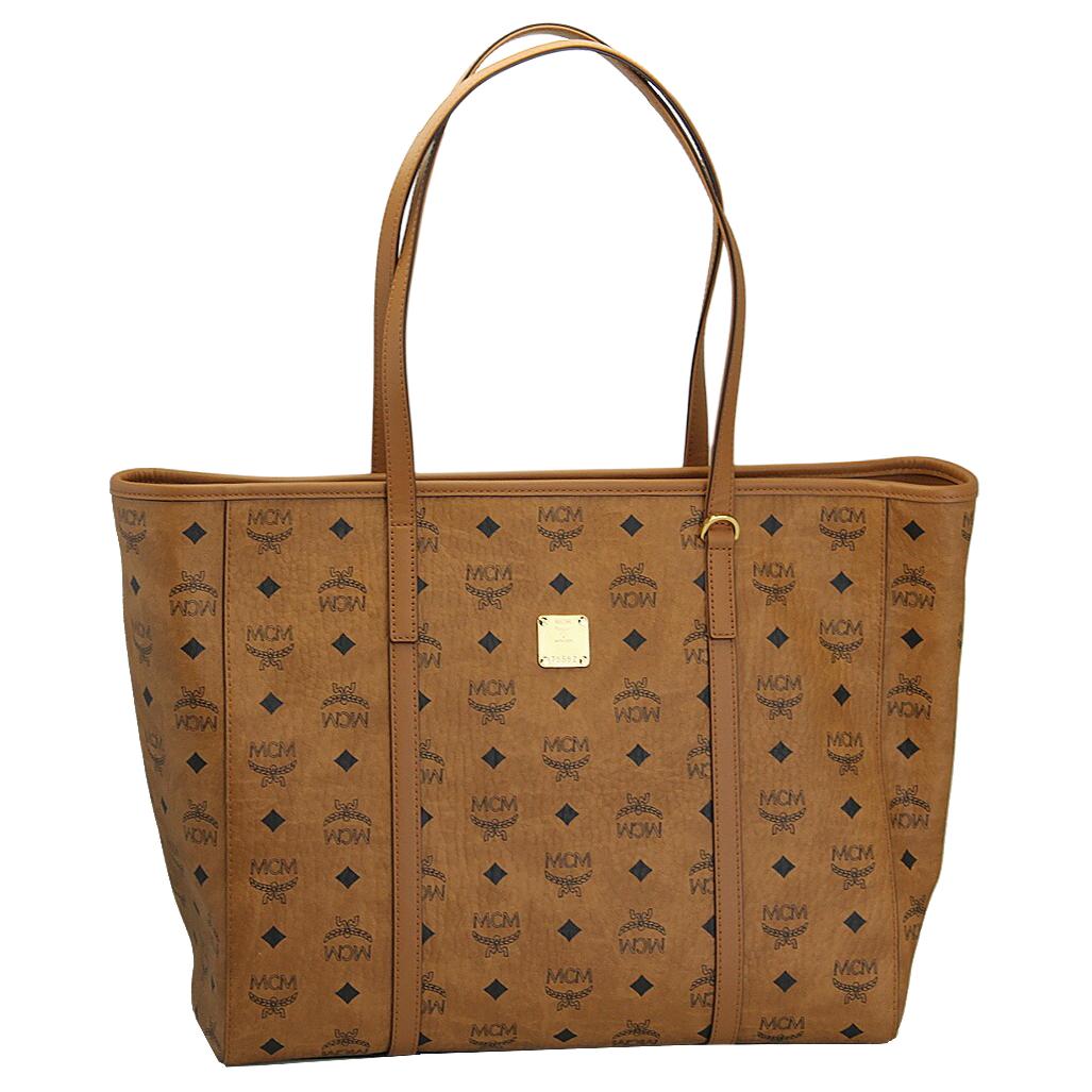 

New MCM Nappa Leather Trim With Coated Canvas Tote Bag, Handbag, Shopping Bag Shoulder Bag Medium Size Women s MWPAATN01CO001 35.6*15.0*30.0CM