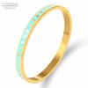 Bracciali e Braccialetti Colorati Smaltati a Pois per Donna Braccialetti Rotondi Colore Oro Braccialetti in Acciaio Inossidabile Matrimonio