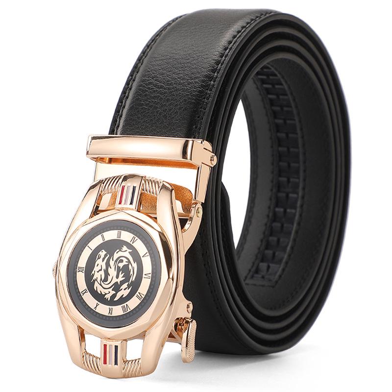 Men's High-End Genuine Leather Automatic Buckle Belt