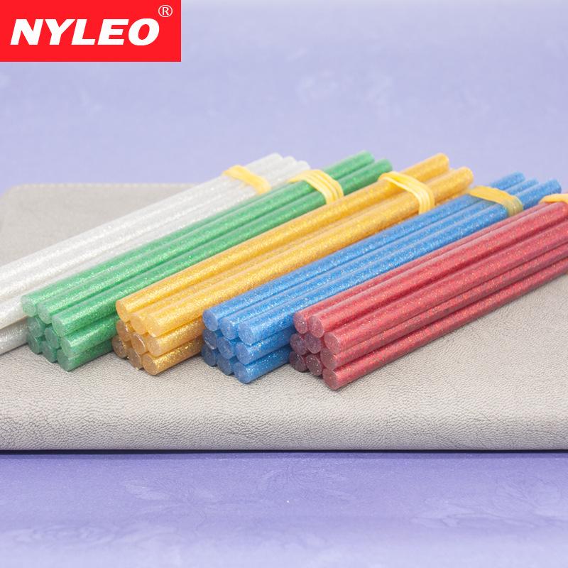 Colored Glitter & Glass Glue Sticks for Hot Glue Gun - High Viscosity EVA Silicone, 7mm