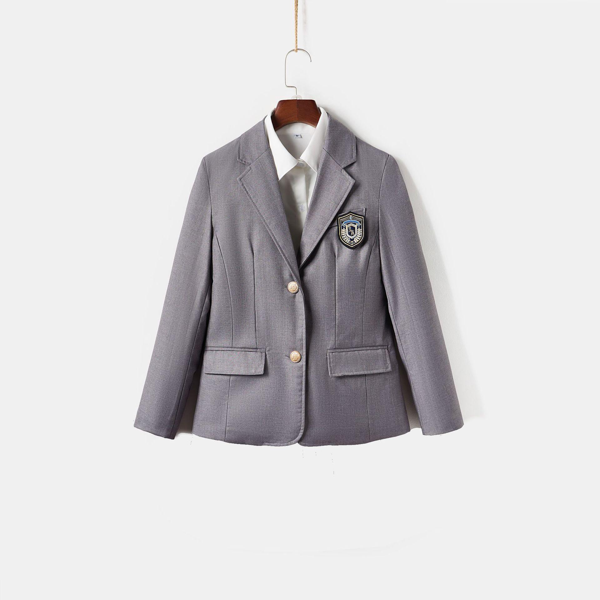 

Японская школьная форма JK в стиле колледжа, двубортный блейзер для учеников средней школы - осенне-зимний однотонный костюм L