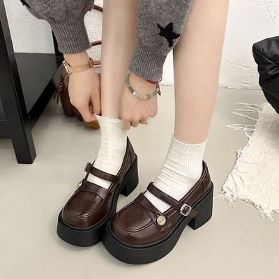 British Style Platform Thick Heel Single Shoes Spring and Summer New Fashion Versatile Skirt Mary Jane Single Shoes
