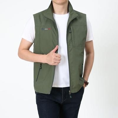 Herr Casual Vår Höst Väst Utomhus Fotografi Väst Vandring Sport Gilet Ärmlös Jacka