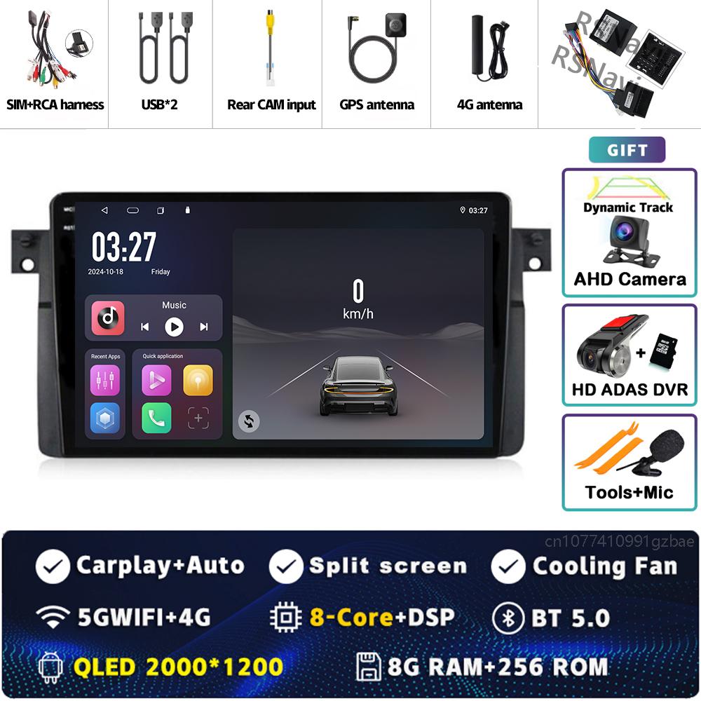 Android 14 Carplay Auto Car Radio  for BMW E46 M3 1998-2006 Multimedia Video Player Navigation GPS 2Din Stereo Head Unit DSP 4G