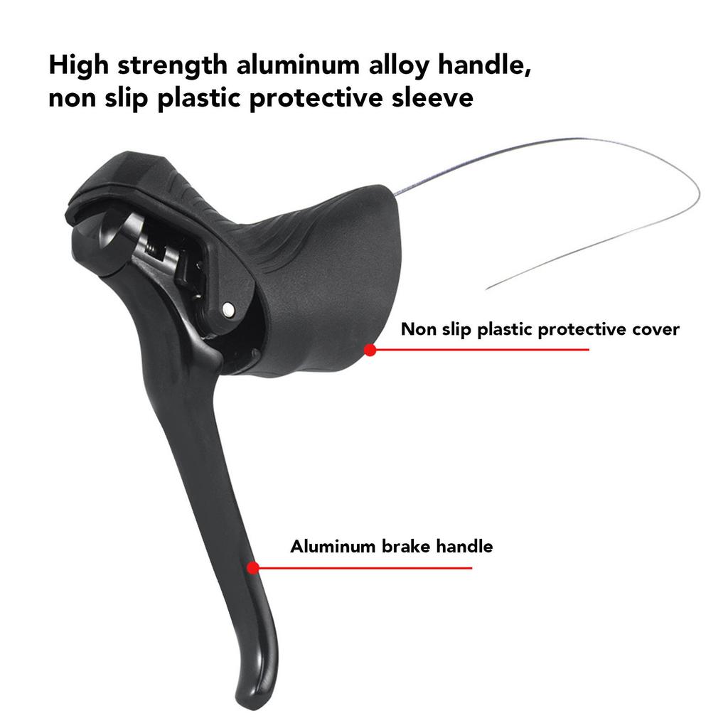 Rear Derailleur Set 2x11 Speed Aluminum Alloy Cycle Rear Derailleur with Brake Lever for Road Cycling