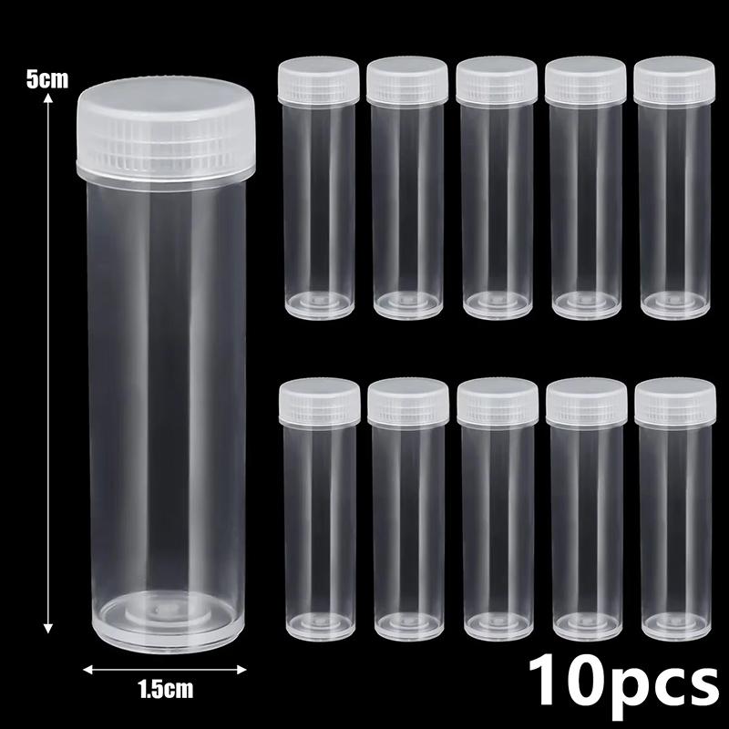 10/30/50/100Pcs Transparent Mini Plastic Vials Empty Leakproof Storage Bottles for Liquid Beads Sewing Pins Small Parts Organizer