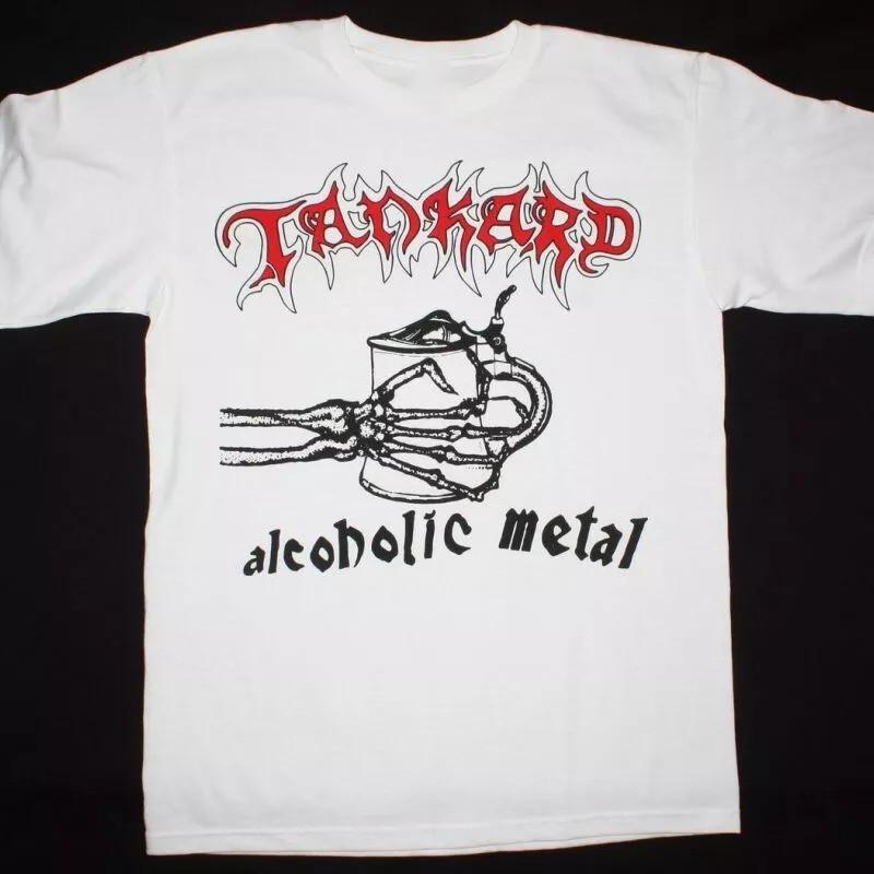 РАСПРОДАЖА Винтажная Кружка Группа ALCOHOLIC METAL Хлопок Белый Все Размеры Унисекс Рубашка Унисекс Футболка XXXL