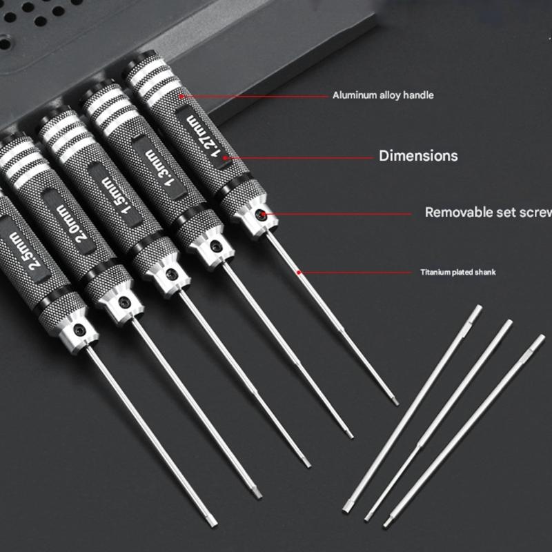 Accuracy Hex Screwdriver Set For Hobbyist Models Sturdy High Speed Steel Accuracy Hex Driver Comfortable Grip Screwdriver