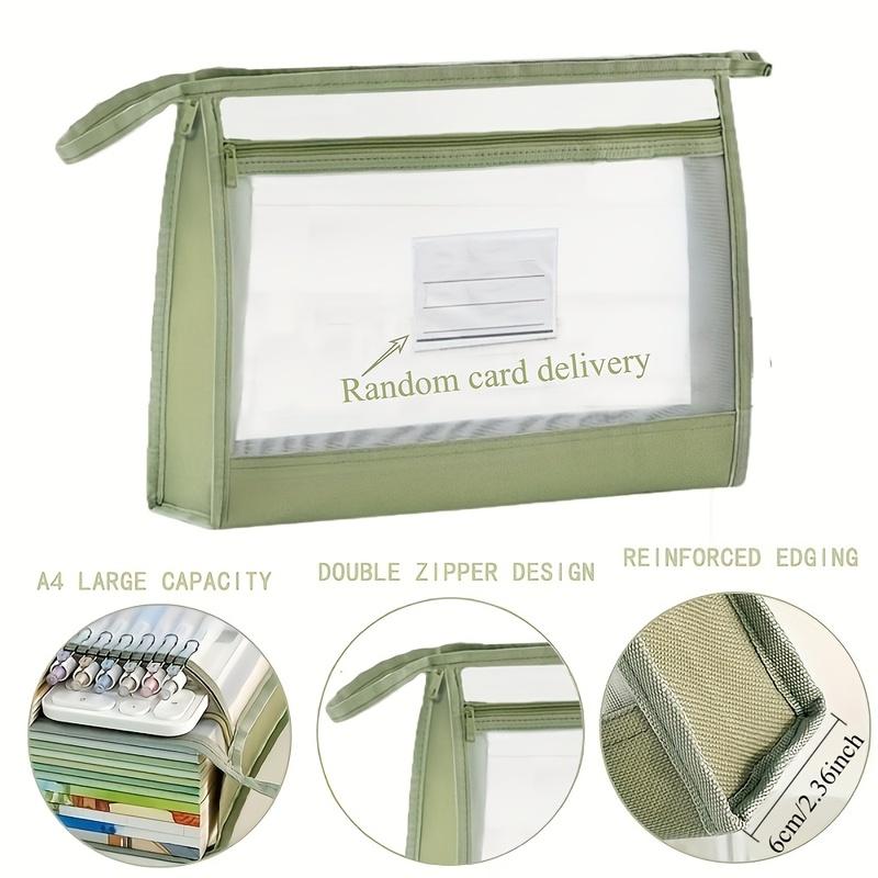 A4 Expanding File Organizer Bag Large Capacity Mesh Zipper Document Pouch With Handle For Office School Crafts Travel