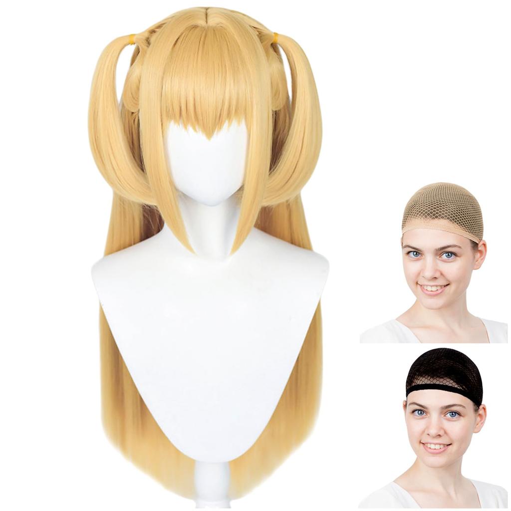 CaseEden Cosplay Premium Gold WIG6038 Wig, Long, Two-Side Updo, 70cm, Heat-Resistant, Blonde,