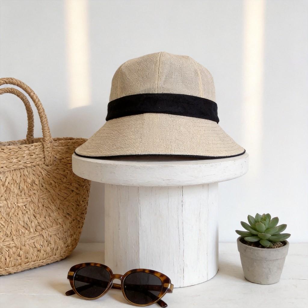 Linen Fisherman Hat Summer Sun Hat With Large Brim For Outdoor Beach And Hiking