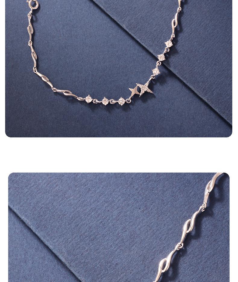 Elegantní náramek z ryzího stříbra 925 ve tvaru hvězdy - Korejský styl, Módní Ins design, Lehký luxusní dárek pro ženy