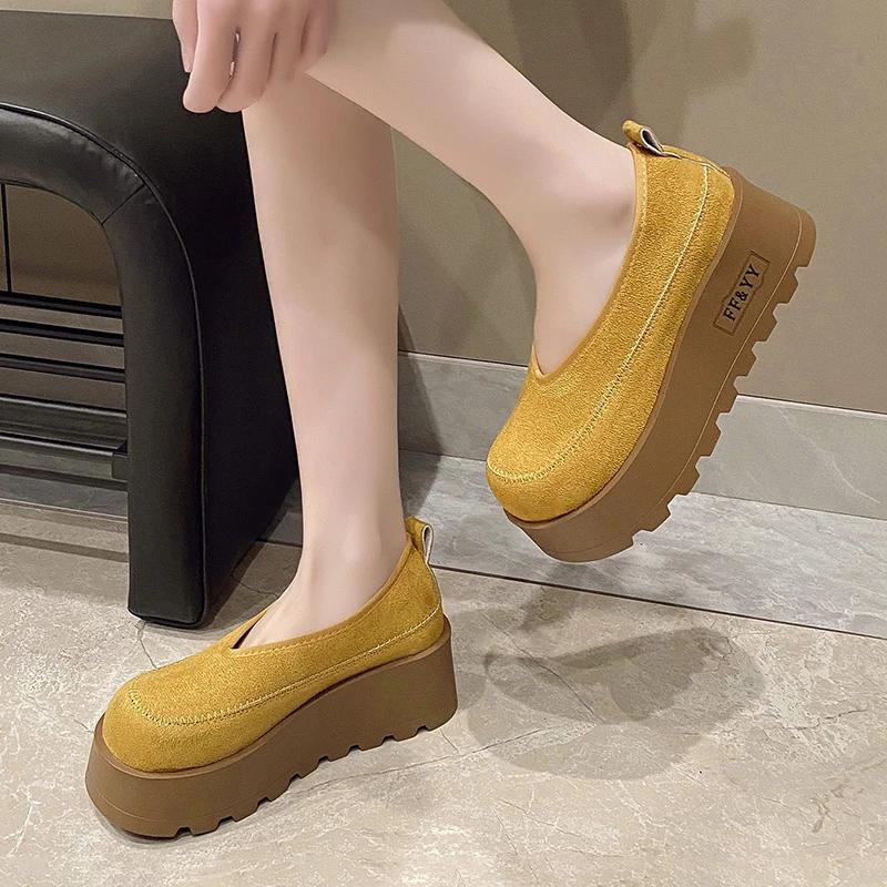 Fashion 2025 Platform Flats Sandals Women Sneakers Shoes Casual Loafers Trend Designer New Spring Suede Comfort Walking Zapatos Mujer