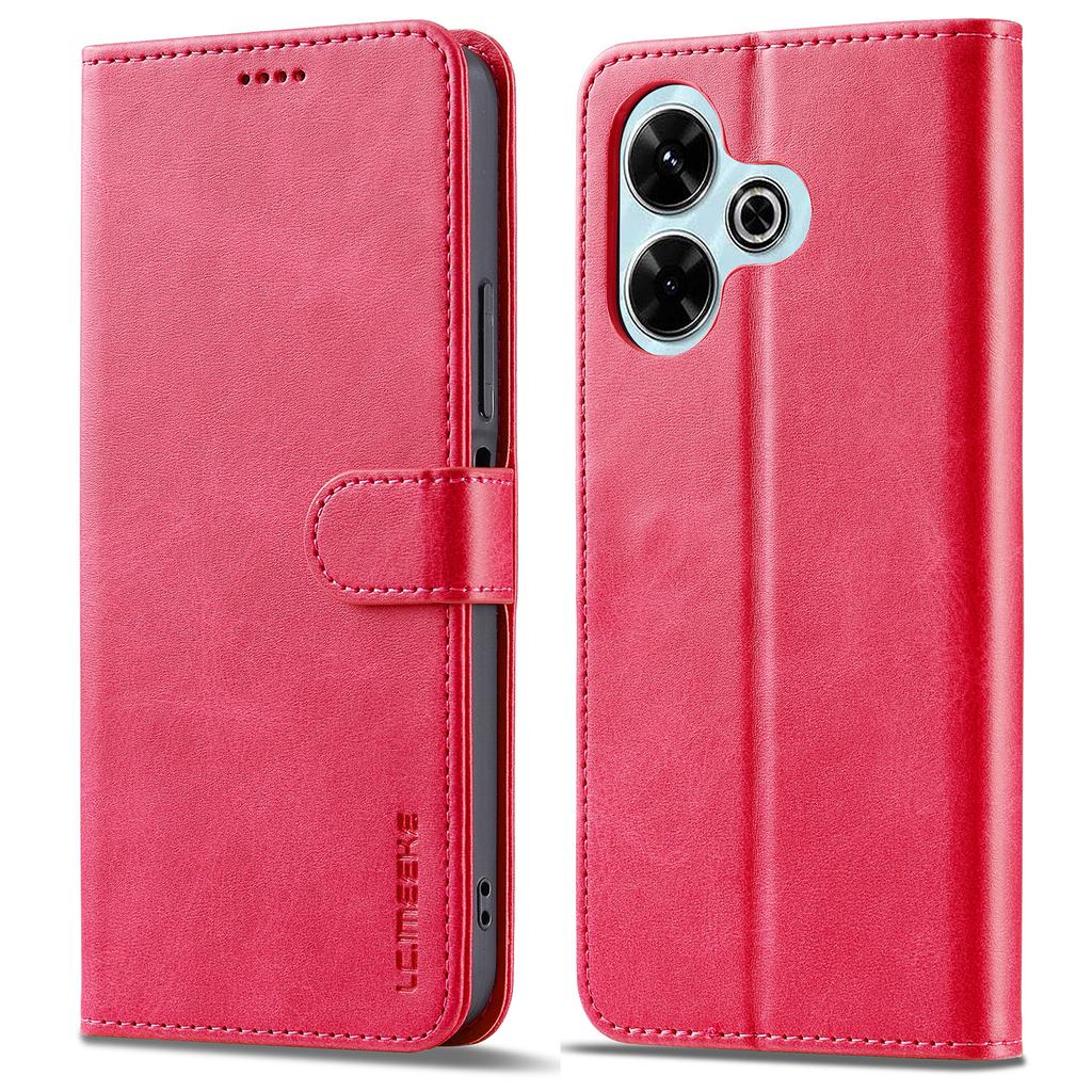 LC.IMEEKE Für Xiaomi Redmi 13 5G/13 4G Hülle Brieftasche Kalbsleder Textur Leder Handyhülle