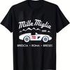 T-shirt en coton à manches courtes et col rond, imprimé unilatéral, toutes saisons, avec logo Mille Miglia pour voiture classique, et t-shirt pour enfant