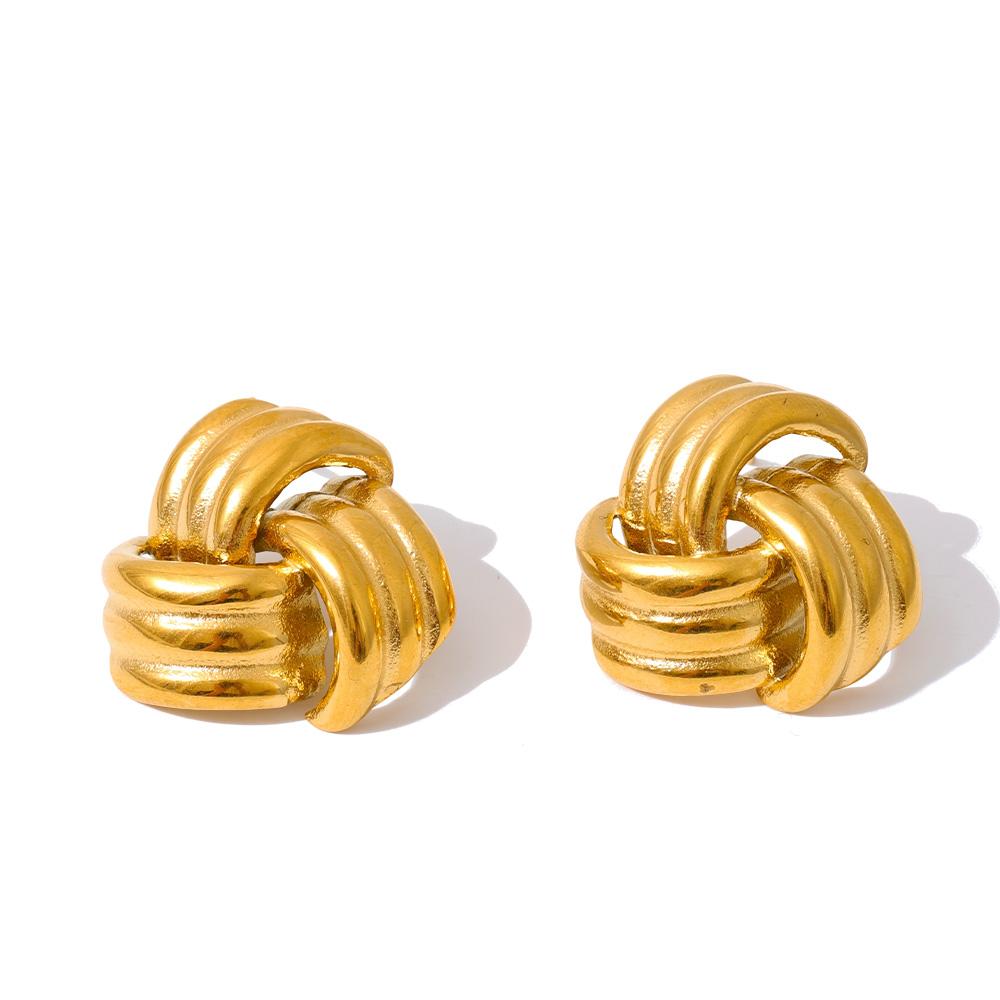 Eetit Classic Stainless Steel Geometric Stud Earrings 18K PVD Plated Metal Waterproof Women Daily Popular Fashion Jewelry Gift
