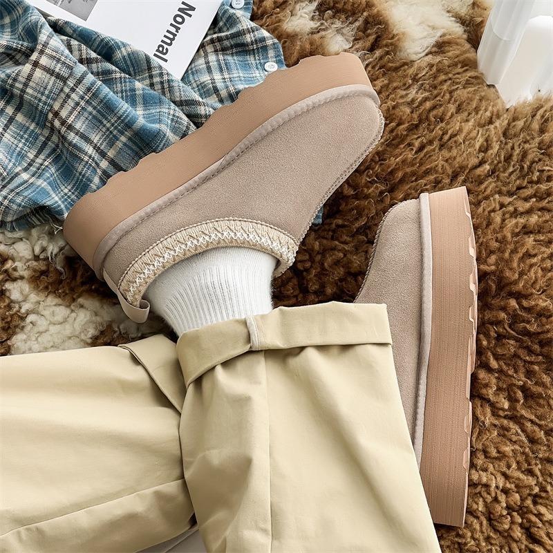 3276 all wool sangpotac snow boots autumn and winter women's casual low-top thick-soled one-pedal lazy shoes