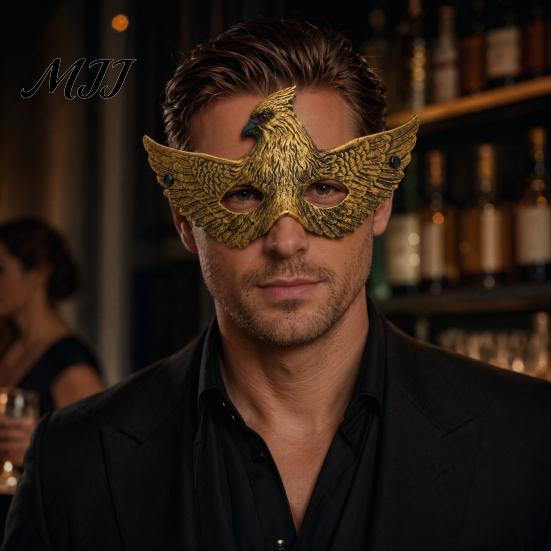 Leichte Halloween-Maske Cosplay Adler Maske, Realistischer Vogel Halbgesicht Unisex Kostüm Maskerade für Halloween, Karnevalsparty Detailliertes Flügel