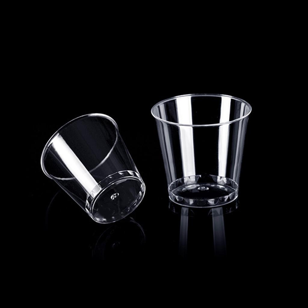Set of 100 Stackable Plastic Shot Glasses 30ml Reusable Cups for Banquets 30ml Disposables Shot Glasses for Dessert